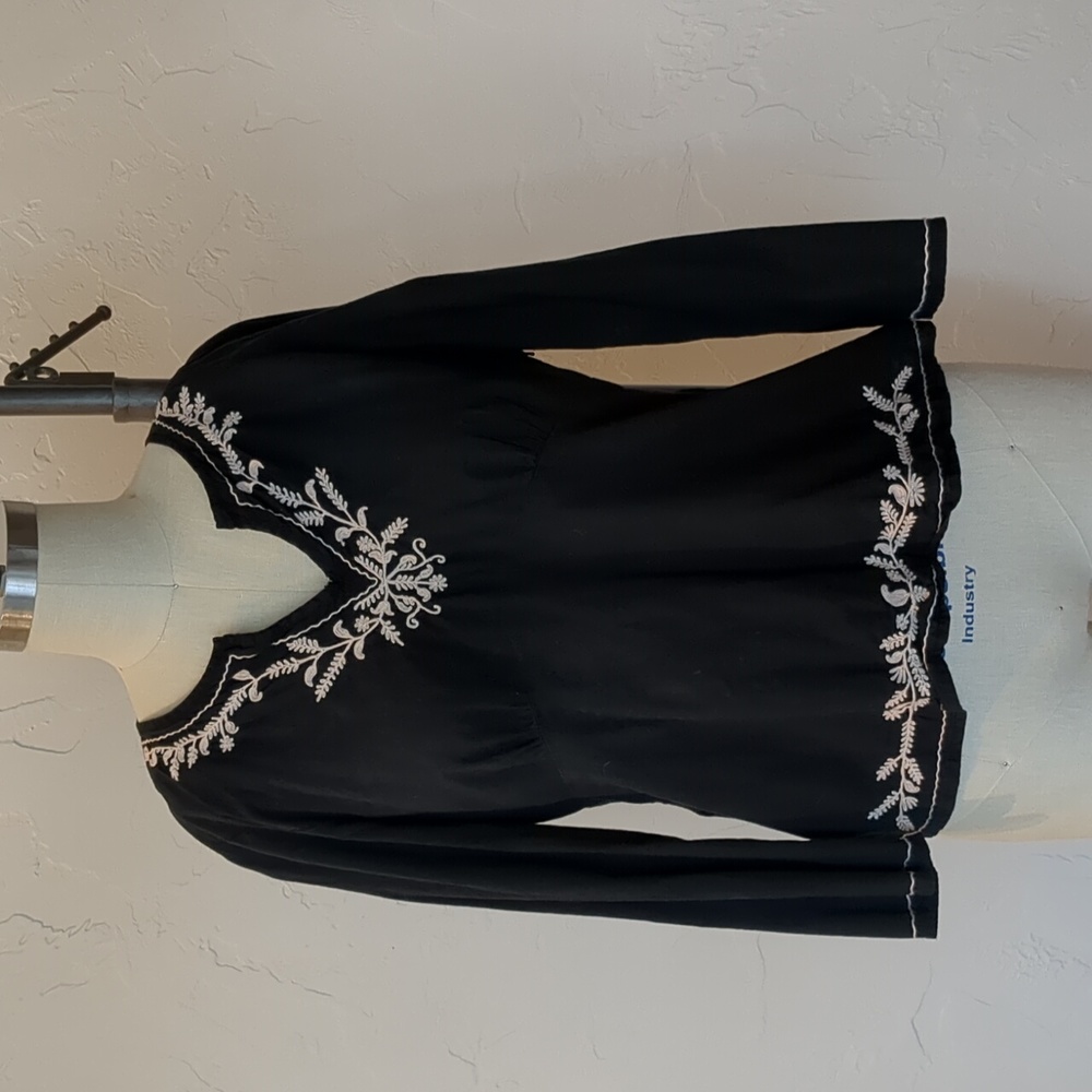 🌵Sale🌵Cotton Embroidered hippie shirt, 3/4 length sleeves